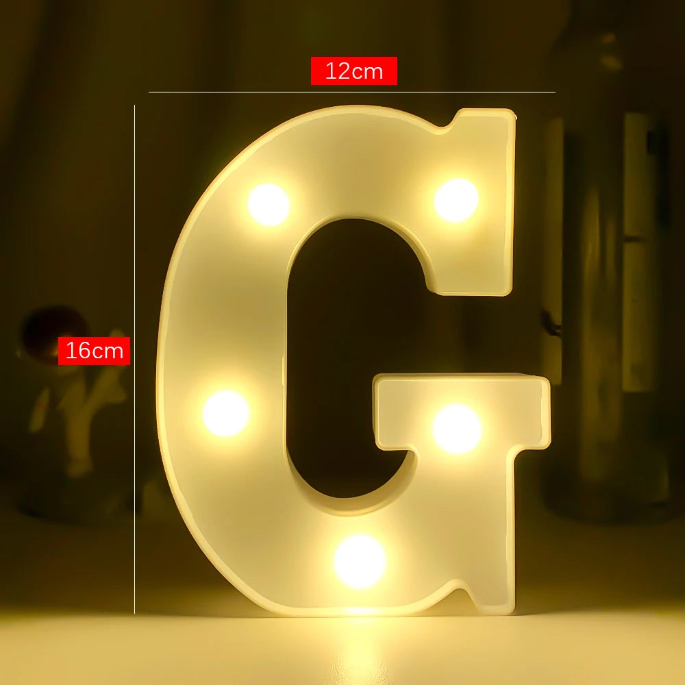 Creative Luminous Letter Night Light | Battery-Powered LED Decor for Parties alternate view