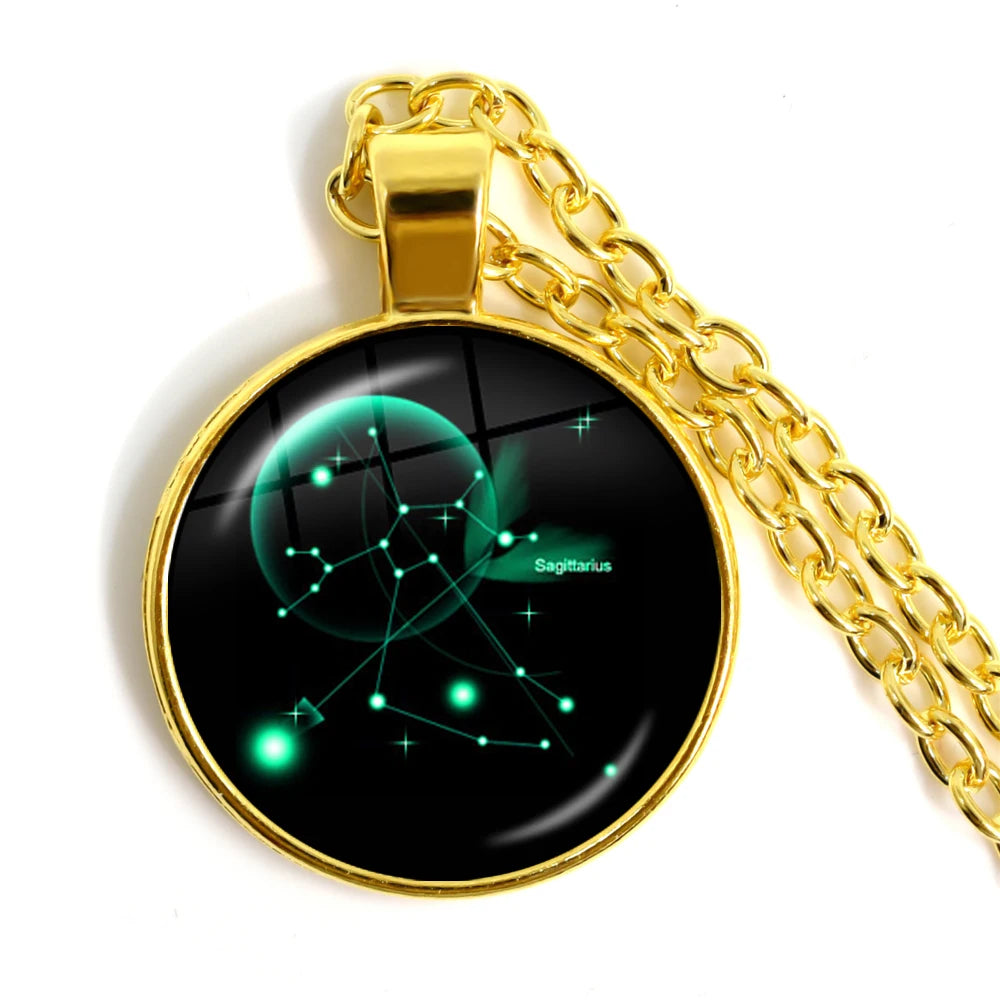 Zodiac Necklace Silver Plated | 12 Constellation Pendant Jewelry alternate view