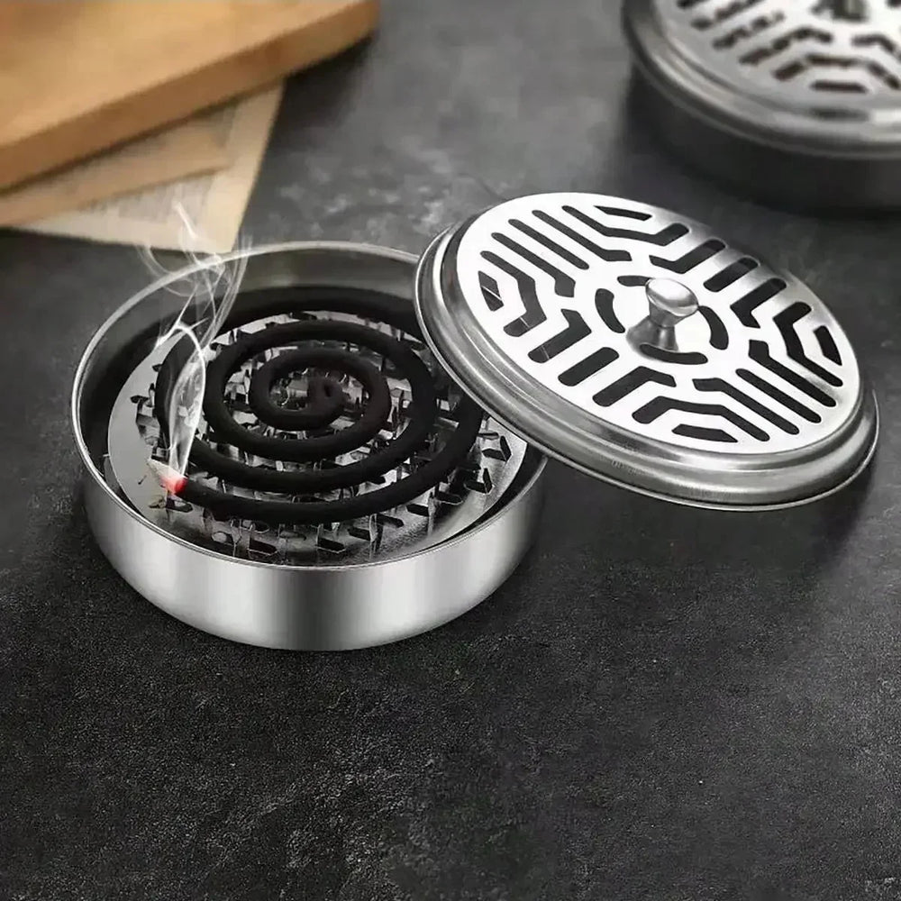Mosquito Coil Tray Portable Holder Hotel Insect Repellent Rack With Cover Summer Anti-mo detail view