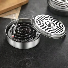 Mosquito Coil Tray Portable Holder Hotel Insect Repellent Rack With Cover Summer Anti-mo detail view