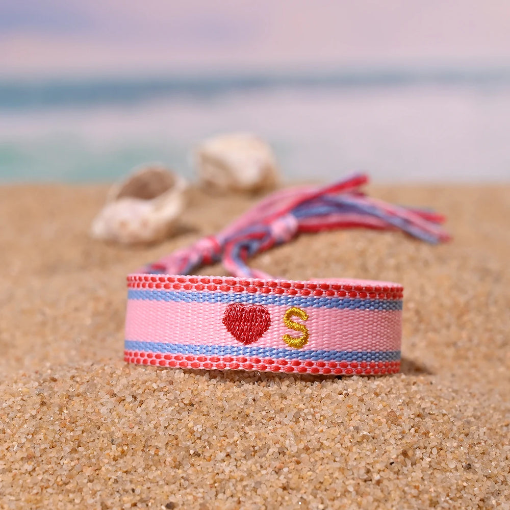 Handwoven Initial Letter Bracelet | Personalized Friendship Gift for Women alternate view