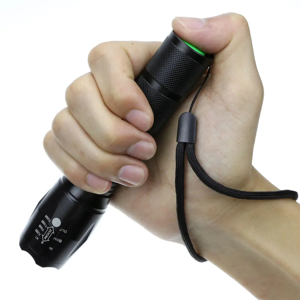 T6 LED Flashlight | Portable Telescopic Tactical Torch detail view