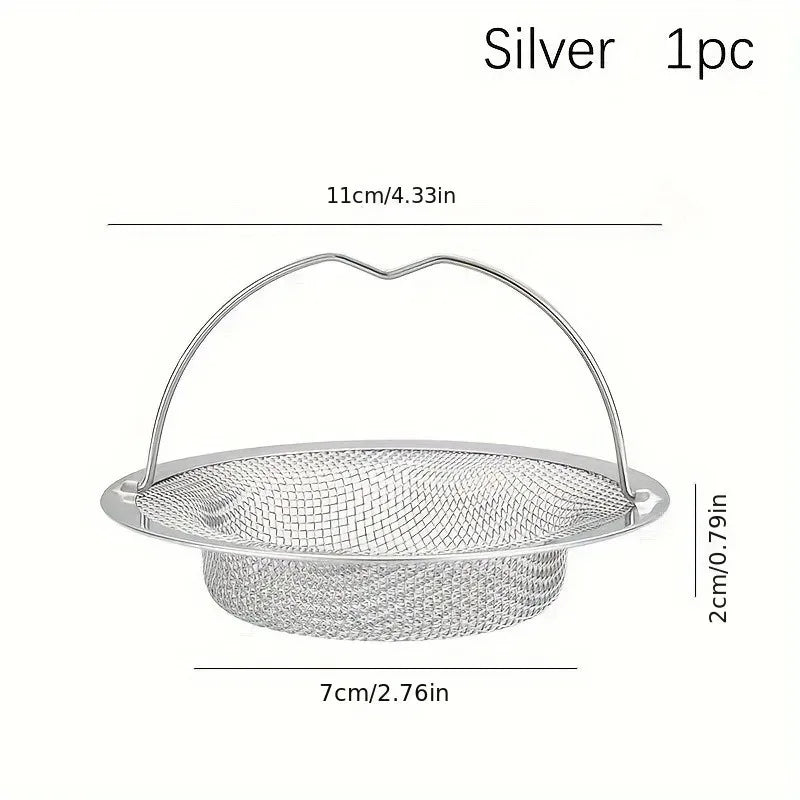 1pc Kitchen Sink Strainer W/Handle, RV Kitchen Sink, Sink Waste Strainer, Stainless Stee detail view