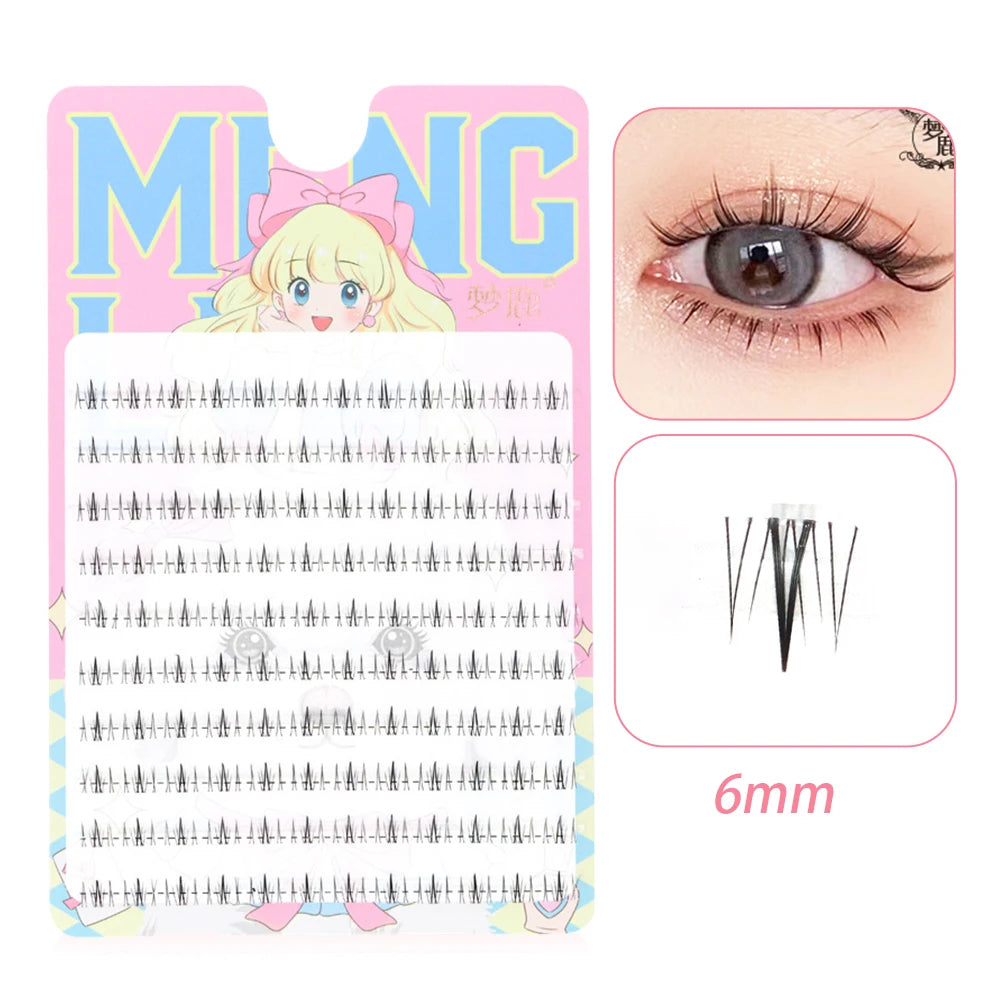 10 Rows 5-7mm Air Lower Eyelashes | Fairy Segmented Natural Under Lashes for Manga Eye M detail view