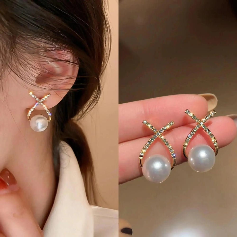 Korean Fashion Seven Star Zircon Earrings | Luxury Crystal Stars Stud Earrings close-up view