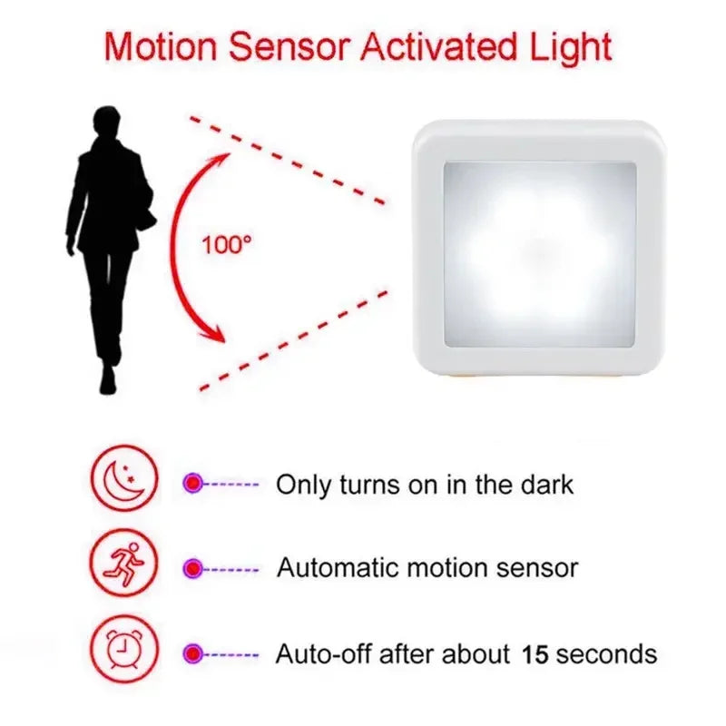6LED Motion Sensor Night Light | Wireless Battery Operated Puck Lamp for Closet, Stai lifestyle view
