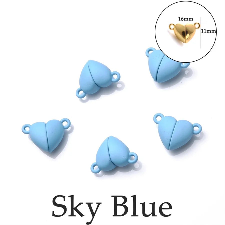 Heart Round Magnetic Clasps Set | DIY Jewelry Connector Charms additional angle