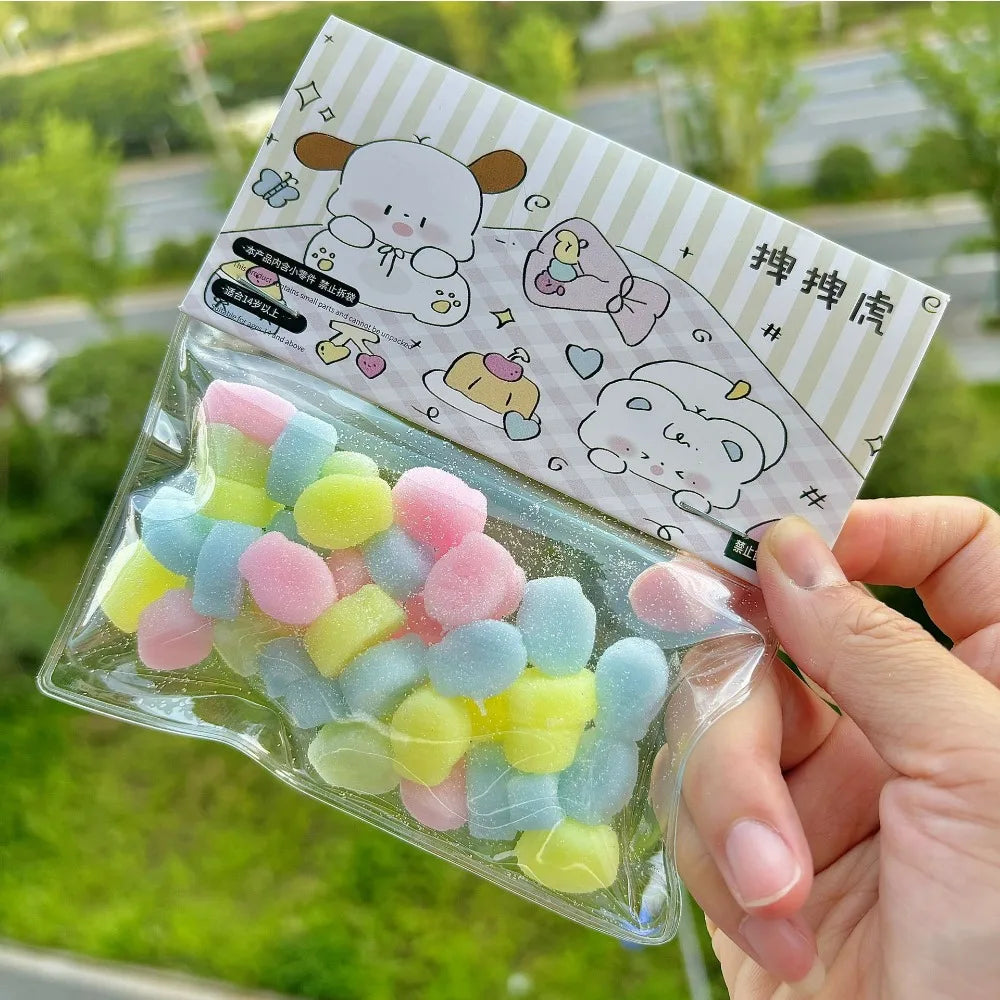 Mini Cat Paw Taiyaki Squishy Toy Set | Stress Relief Fidget Sensory Toys for Kids and alternate view
