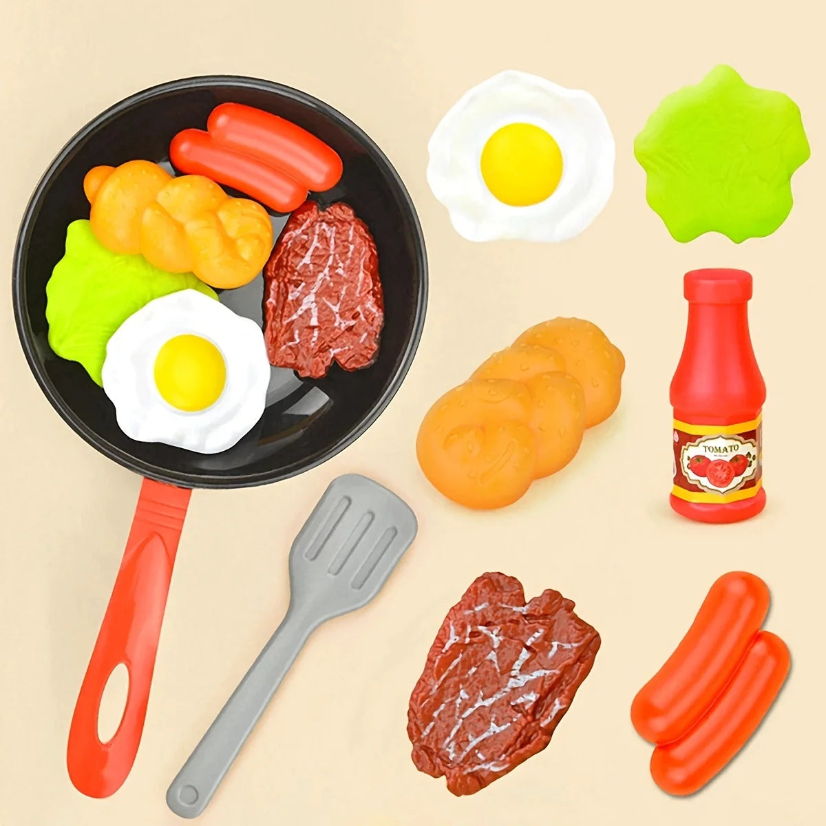8PCS Children Kitchen Food Toys Simulation Cookware Game Set Pretend Play Pot Steak V alternate view