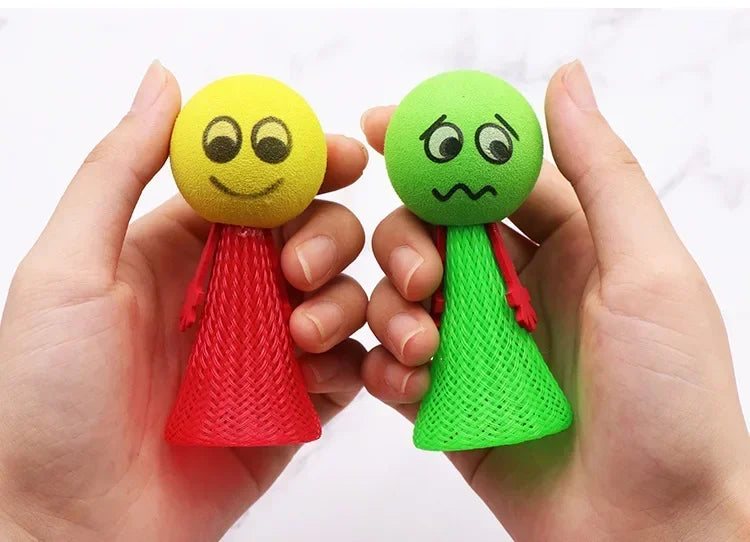 5Pcs/Pack Educational Jumping Doll Bounce Ball Toys Engaging Push & Down Expression G alternate view