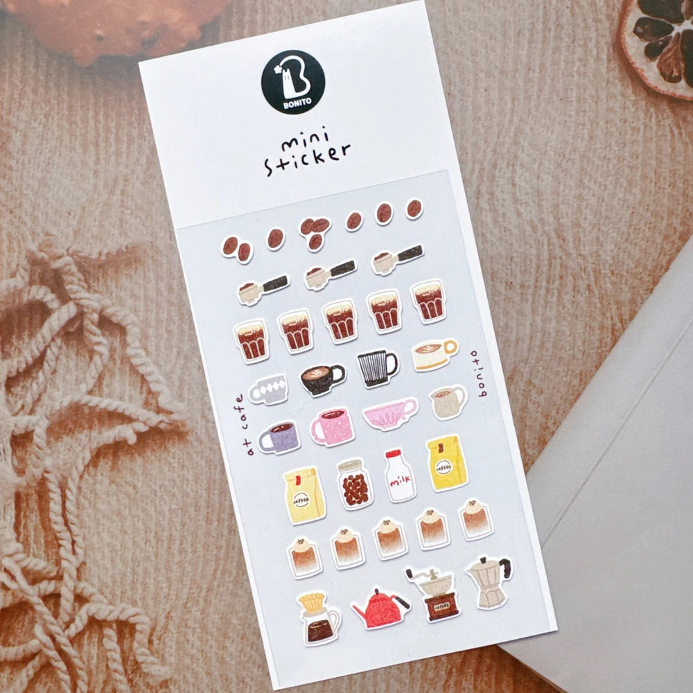 Mini Coffee Cartoon Stickers for Scrapbooking and DIY Journal | Cute Stationery Set alternate view