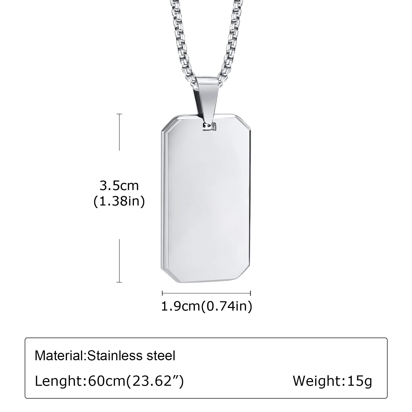 Men's Silver Color Geometric Pendant Necklace, Non Fading Stainless Steel Compass Nec alternate view