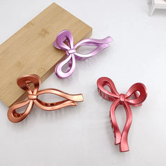 13cm New Elegant Metallic Color Ribbon Bow Hair Clip for Women Large Anti Slip Ponytail Claw Clip Hairpins Crab Hair Accessories