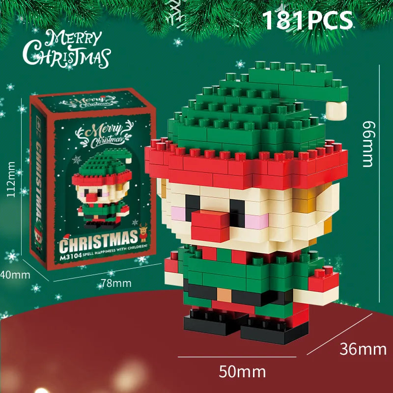 DIY Santa Reindeer Building Blocks | Christmas Domino Game Set lifestyle view