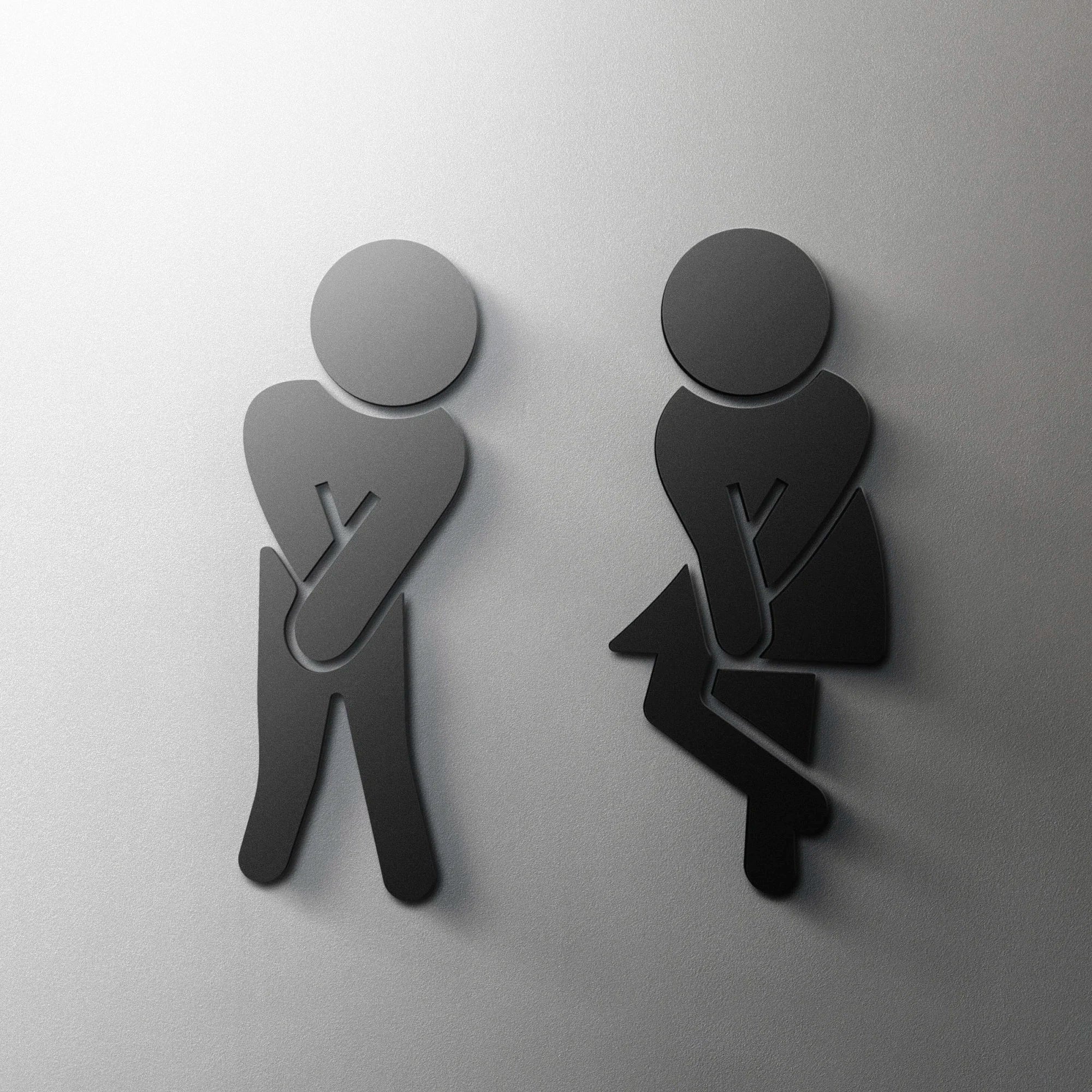 CIFBUY Acrylic 3D WC Toilet Door Sign Modern Self-Adhesive Salon Restaurant Hotel Min alternate view