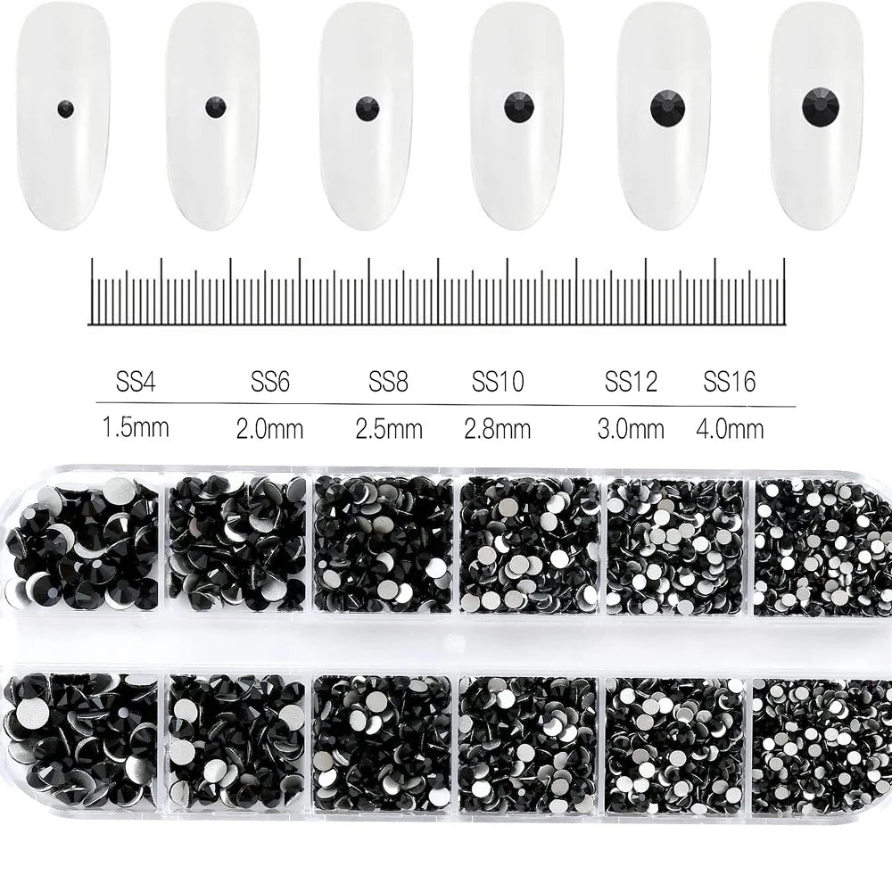 12Grids Pink Mixed Nail Rhinestones Luxury Nail Charms Glitter Crystal Jewelry Gems N lifestyle view