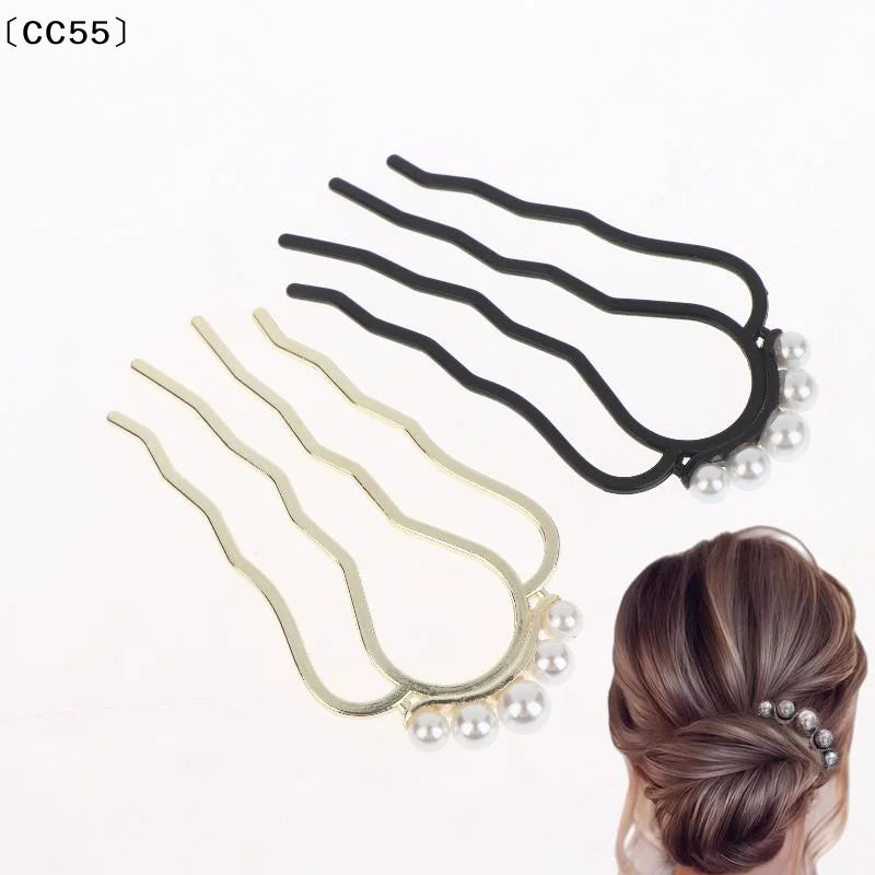 1Pcs Pearl Hair Fork Hair Clip Hairpins Metal U-Shaped Hair Sticks Combs Women Girl Hair Accessories Ornament Styling Tool〔CC55〕