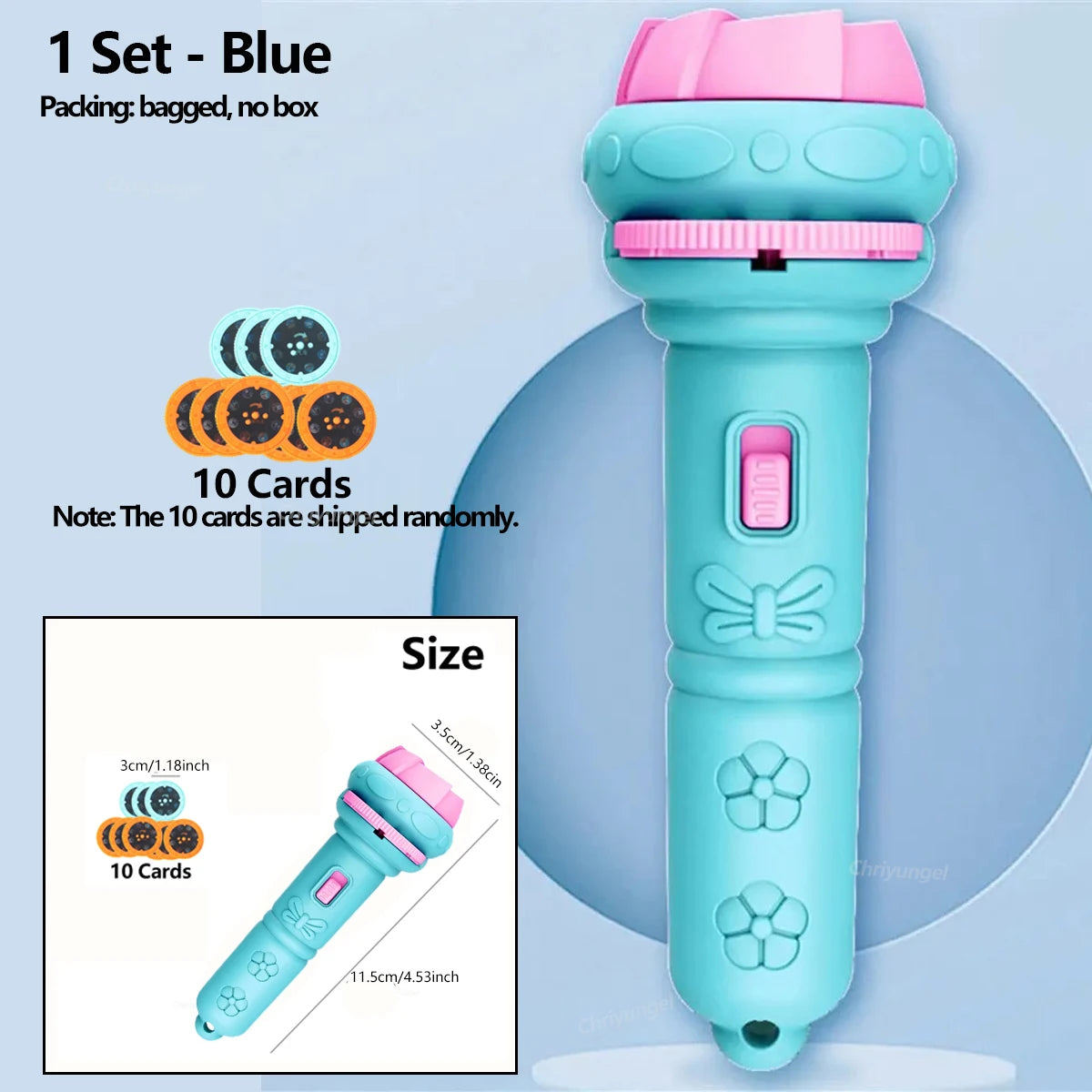 10 Cards Cartoon Projection Flashlight 80 Patterns Creative Children Flashlight Toy Proj detail view