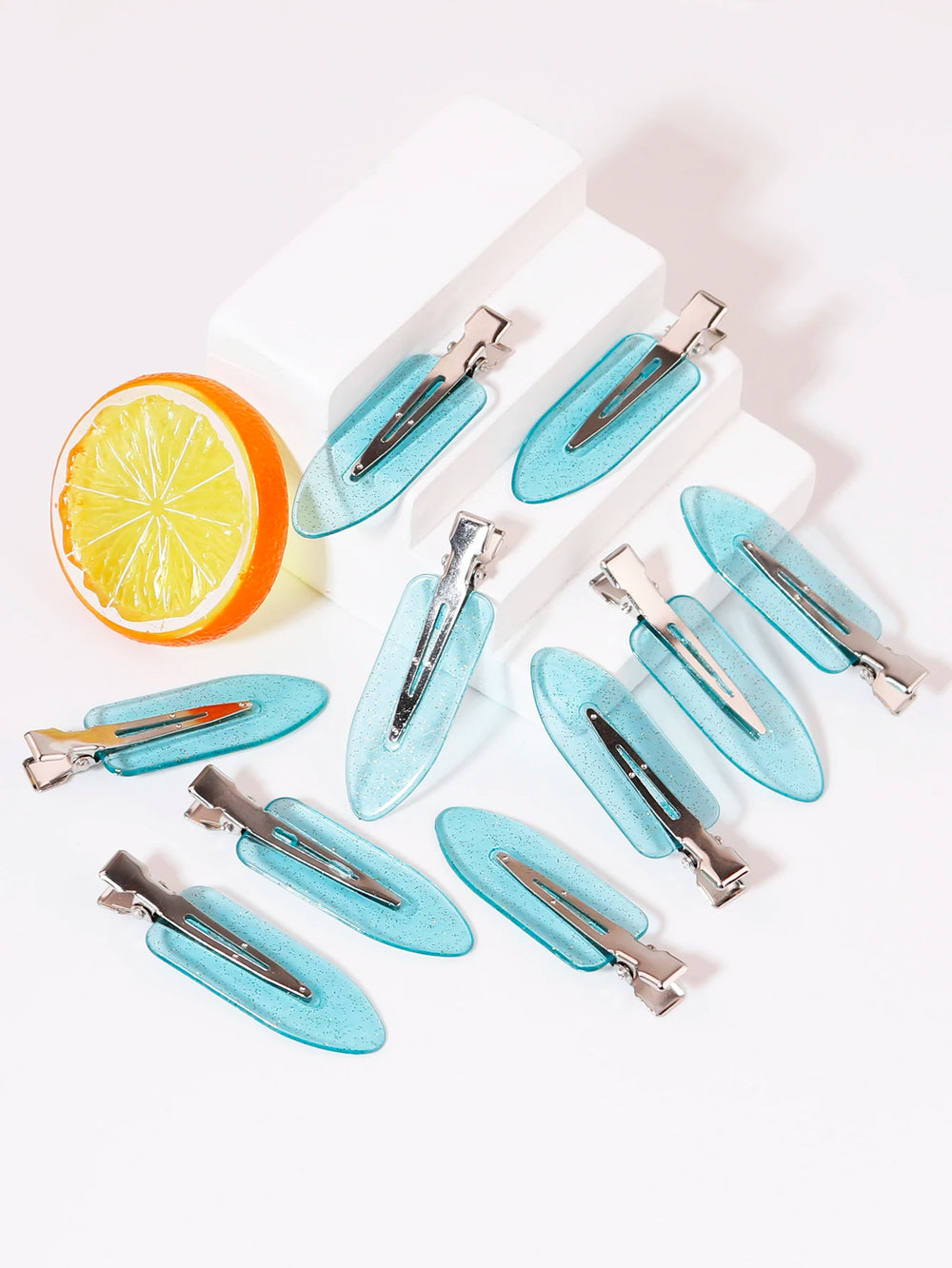 10pcs Seamless Fashion Girl Transparent Hair Clips, Makeup Facial Accessory Clips Sty alternate view