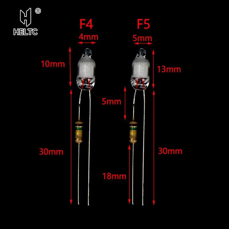 Neon Indicator Light Bulbs 4x10mm 5x13mm 220V | Main Power Pilot Lamp with Resistor additional angle