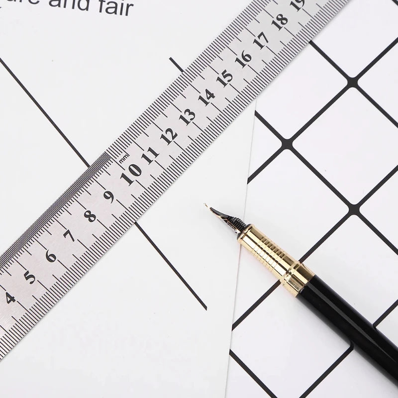 Metal Straight Ruler Stainless Steel Ruler Stationery Drafting Supplies Hand Tools Pre close-up view