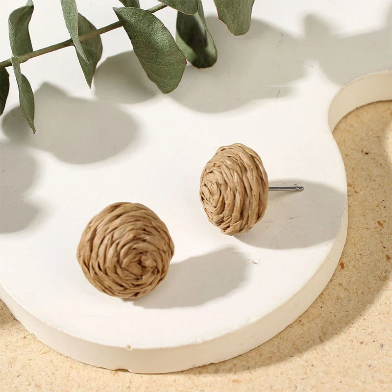 Cute Summer Flower Earrings Handmade Vacation Bohemian Earrings Exaggerated Beach W additional angle