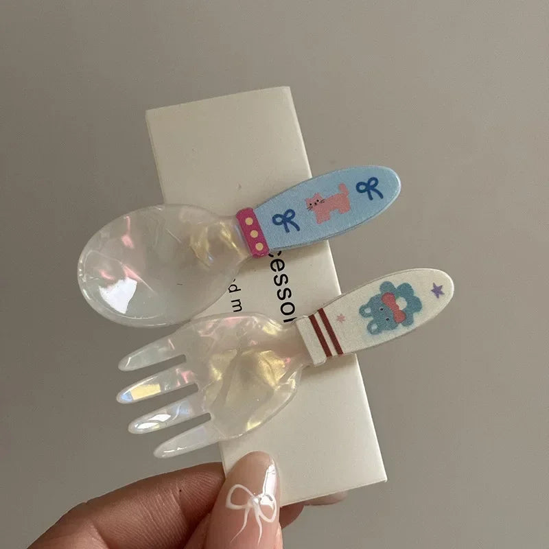 2pcs Candy Color Fruit Side Clips No Crease Seamless Acrylic Hairpins Barrettes Broken Hair Fixed Clips Girls Hair Accessories