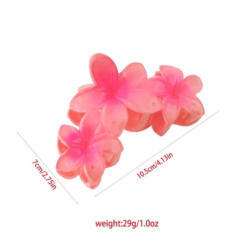 1/2pcs Fashion Gradient Egg Flower Hair Claws Clip For Women Sweet Acrylic Girls Hair alternate view