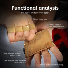 Leather Weight Lifting Training Gloves | Palm Protection for Gym Workouts alternate view