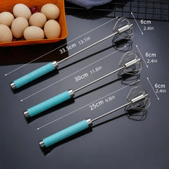 Easy Whisking Stainless Steel Whisk | Semi-Automatic Egg Beater for Hand Stirring detail view