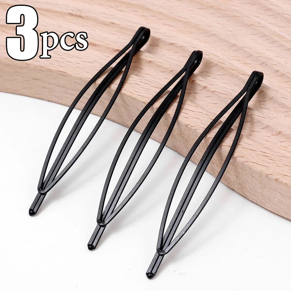 3/12Pcs Black Hair Clips Bobby Pins Wavy Hairpins Metal Barrettes Invisible Wave Hair alternate view