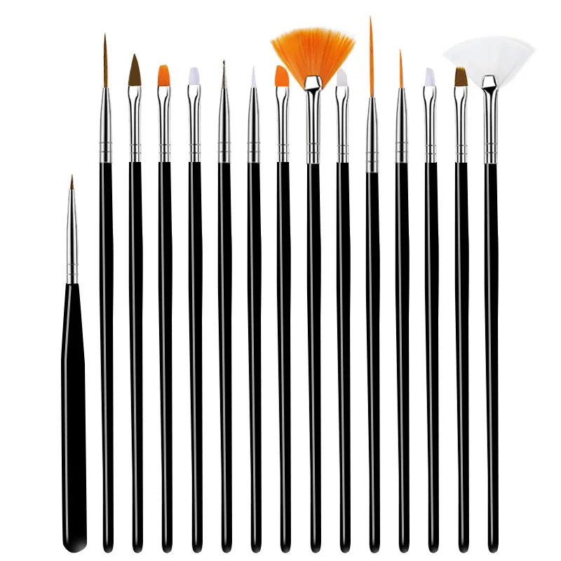 5/20Pcs Nail Art Brush Design Tip Painting Drawing Carving Dotting Pen FlatFan Liner alternate view