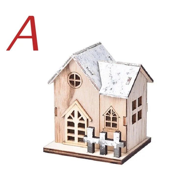 Christmas LED Light Wooden House Luminous Cabin Merry Christmas alternate view
