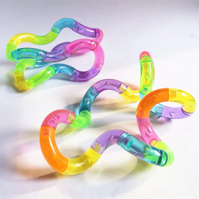 Deformable Rope Fidget Toy | Rainbow Stress Relief Sensory Toy additional angle