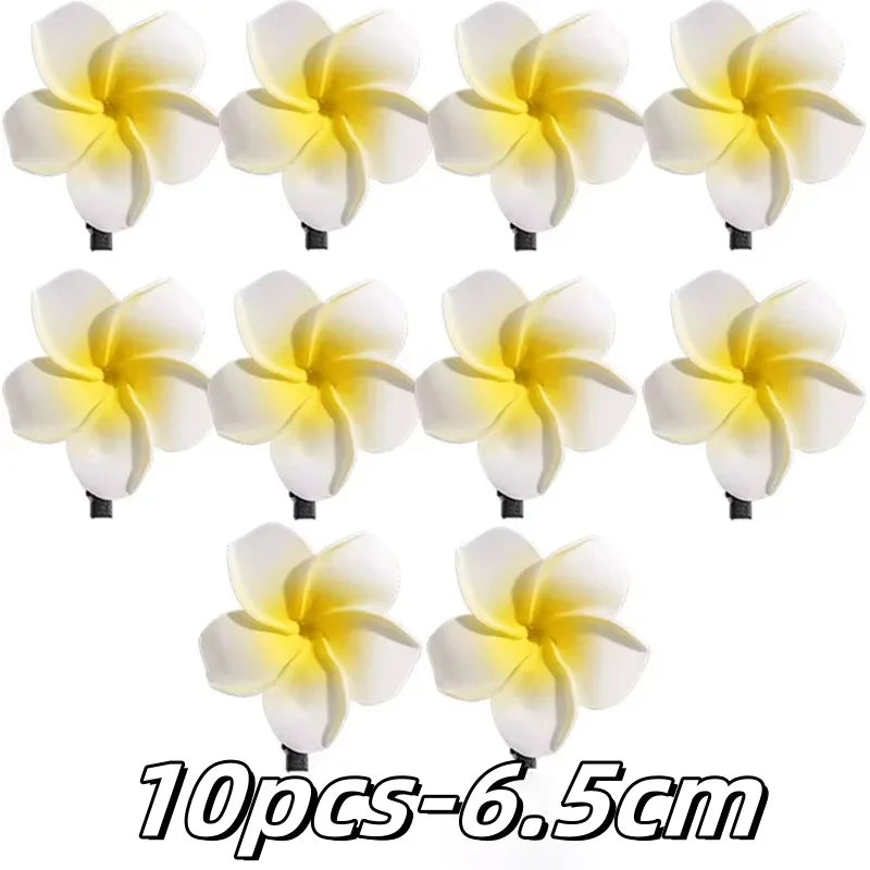 3pcs/10pcs Set Plumeria Hair Clip for Women Fashion Flower Duckbill Clip Cute Girls Side Clip Hair Accessories