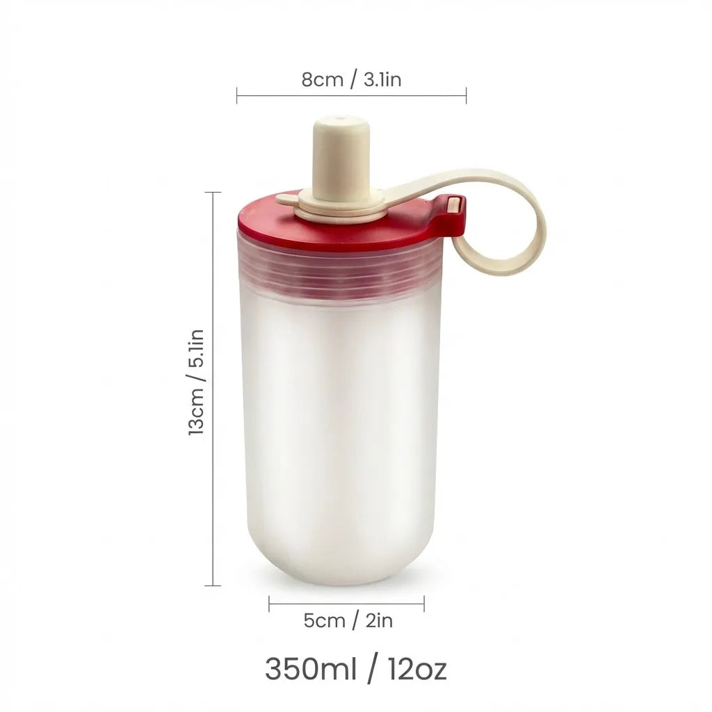 Transparent Plastic Tea Milk Coffee Mug Portable Cold And Hot Water Cup With Straw&Handl detail view
