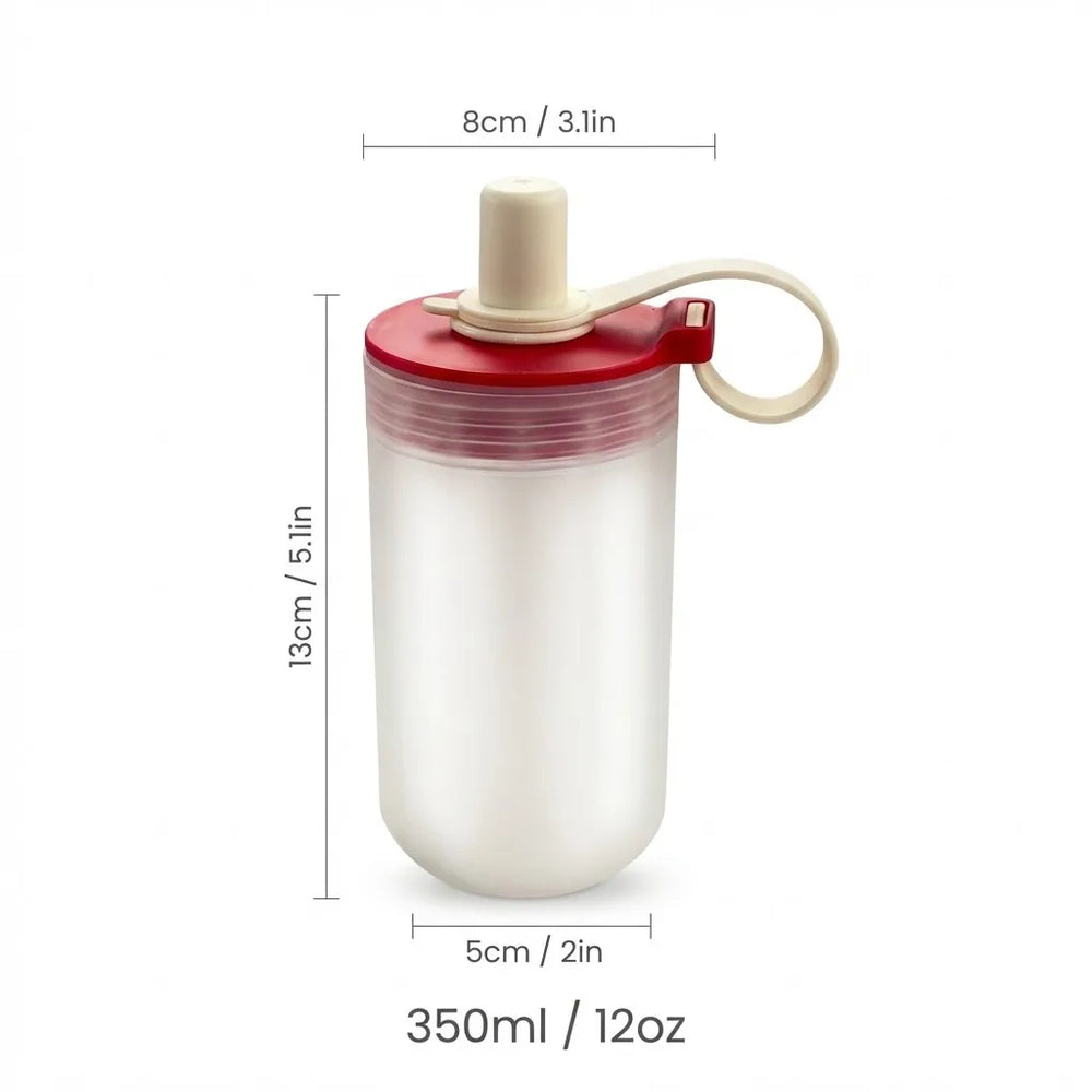 Transparent Plastic Tea Milk Coffee Mug Portable Cold And Hot Water Cup With Straw&Handl detail view