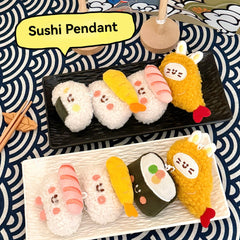 1/6/12 Pcs Cute Food Doll Pendant Plush Sushi Food Play Pendant Backpack Keychain Pendan detail view