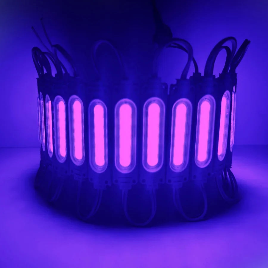 Wholesale 10PCS/lot 12V Multicolour Led Modules COB Light Backlight Shop Banner Waterp close-up view