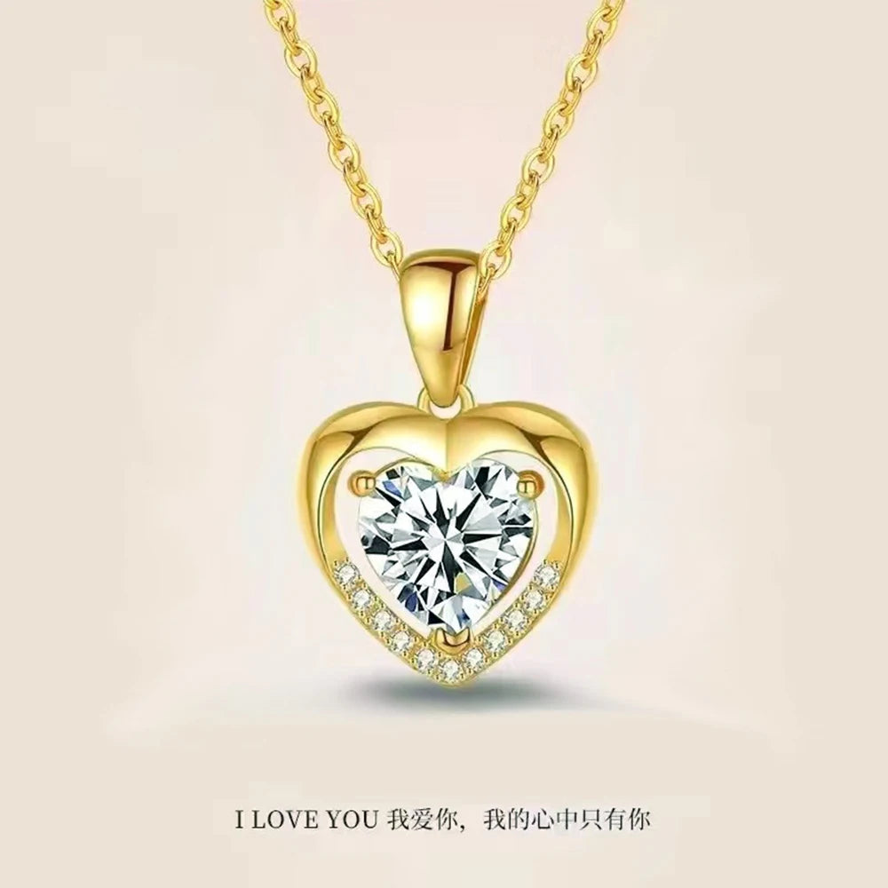 Eternal Heart Love Necklace Women's High End Stainless Steel Clavicle Chain Accesso additional angle