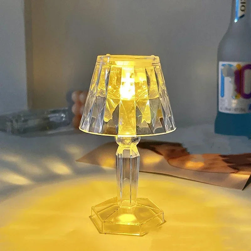 Mini Crystal Table Lamp | Color Changing Battery Night Light for Bedroom Decor alternate view