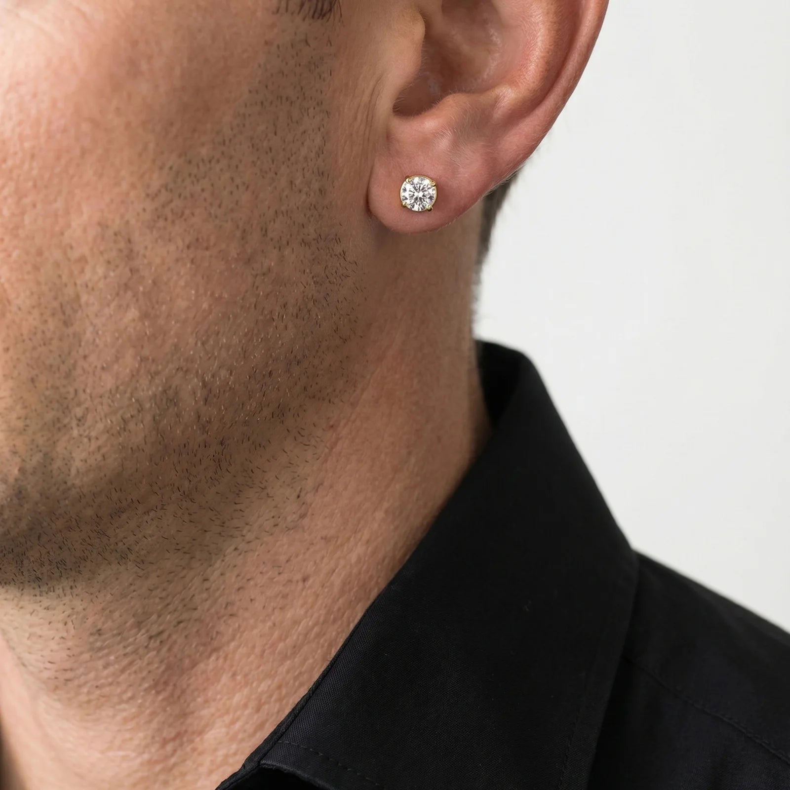 Hip-hop Zircon Magnetic Clip Earrings for Men Women,Anti Allergy Stainless Steel Non lifestyle view