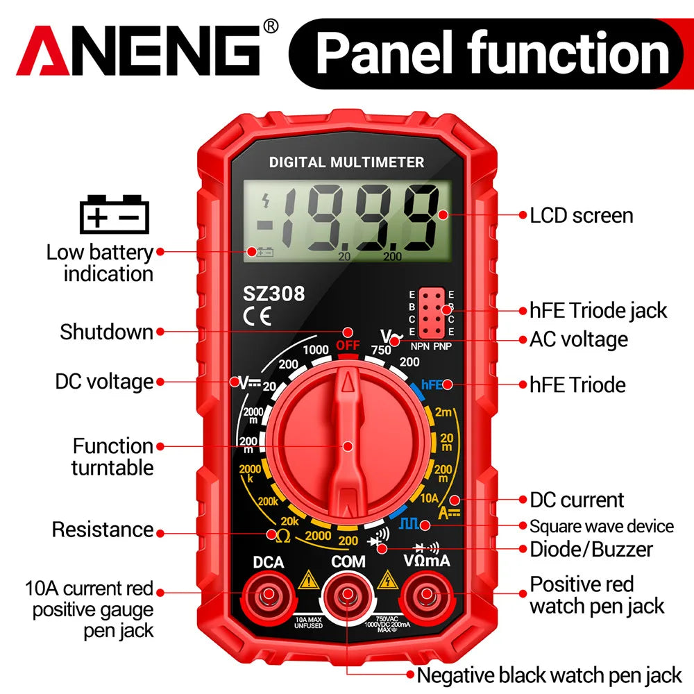 ANENG SZ308 Digital Multimeter AC/DC Current Meter Voltage Resistance Meter Electrici lifestyle view