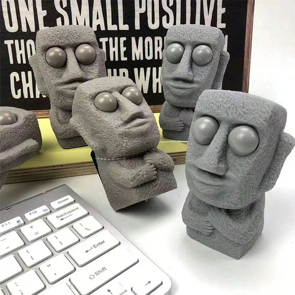 New Funny Easter Squeezing Blowout Rock Man Fidget Toy Vent Sloth Hide Seek Stress Relief Squishies