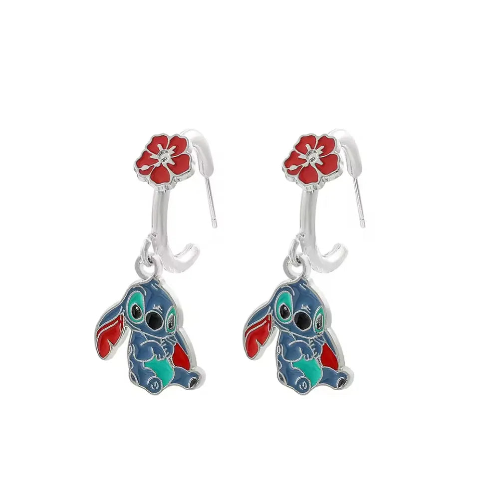 925 Silver Cartoon Duck and Teddy Bear Earrings | Cute Animal Stud Earrings for Wom additional angle