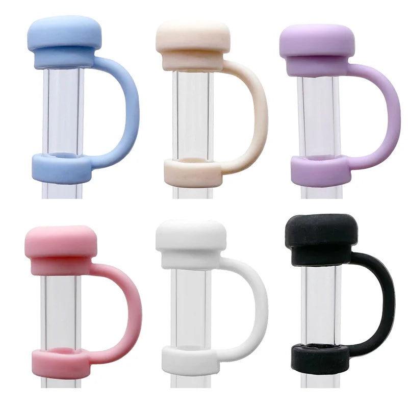 Straw Covers Cap Reusable Silicone Straw Toppers Compatible With Stanley Cup Spill Lea close-up view