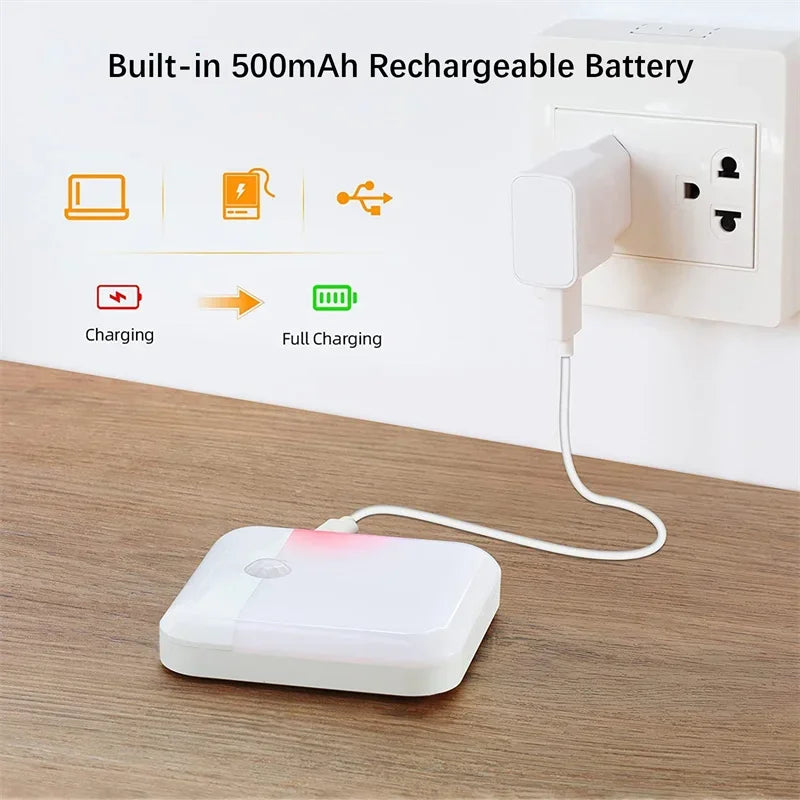 PIR Motion Sensor Night Light | USB Rechargeable LED Lamp additional angle