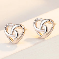 925 Sterling Silver Love Heart Stud Earrings For Women Luxury Designer Jewelry Best Se close-up view