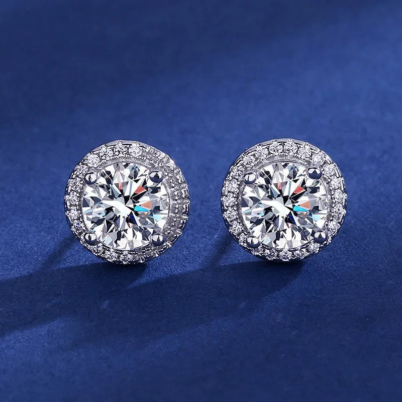 Delicate Small Round Stud Earrings Women with Shiny Cubic Zirconia Simple Versatile f lifestyle view
