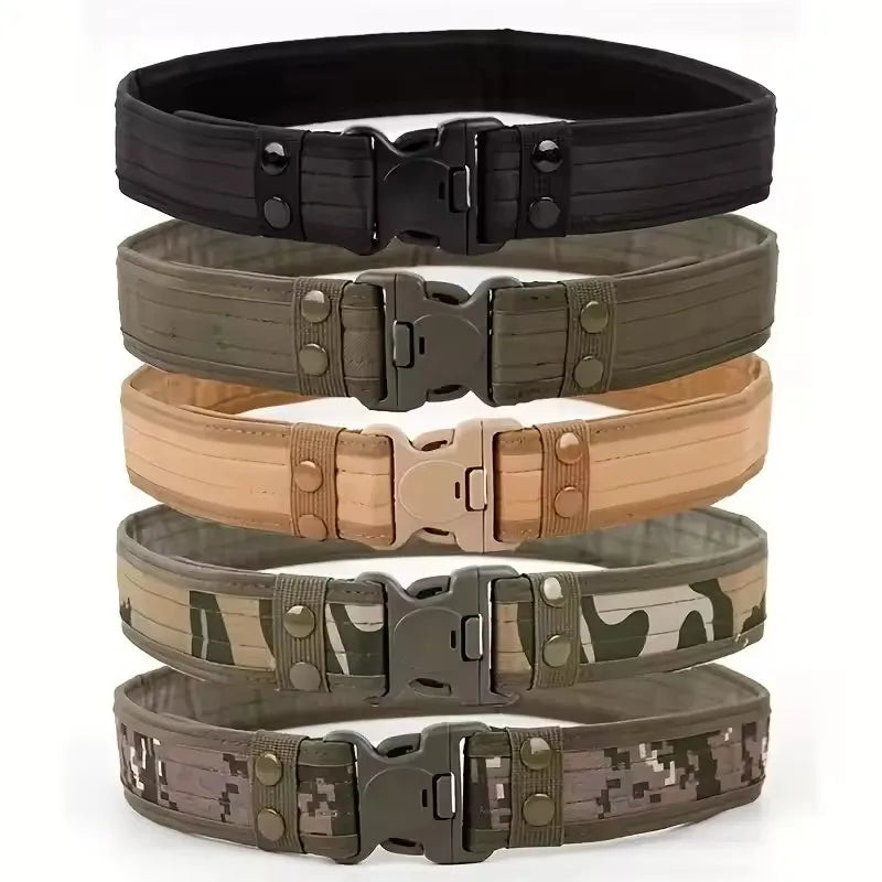 New Style Men's Quick-Release Tactical Belt - Outdoor Camouflage Nylon Wide Waist Belt for Mountaine
